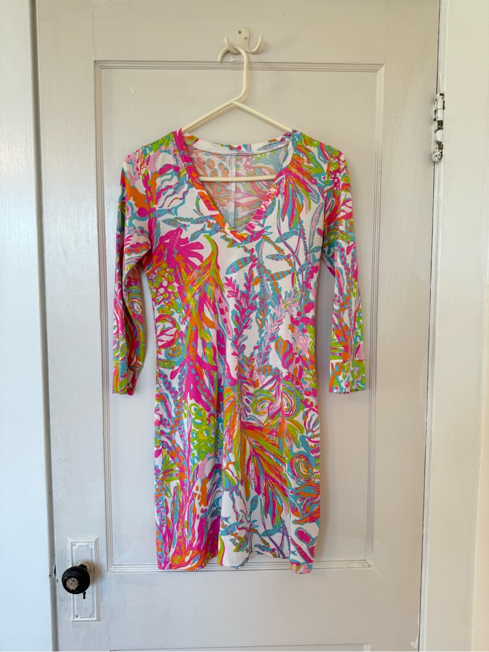 Lilly Pulitzer 100% Pima Cotton Long Sleeve Tee Dress - XS